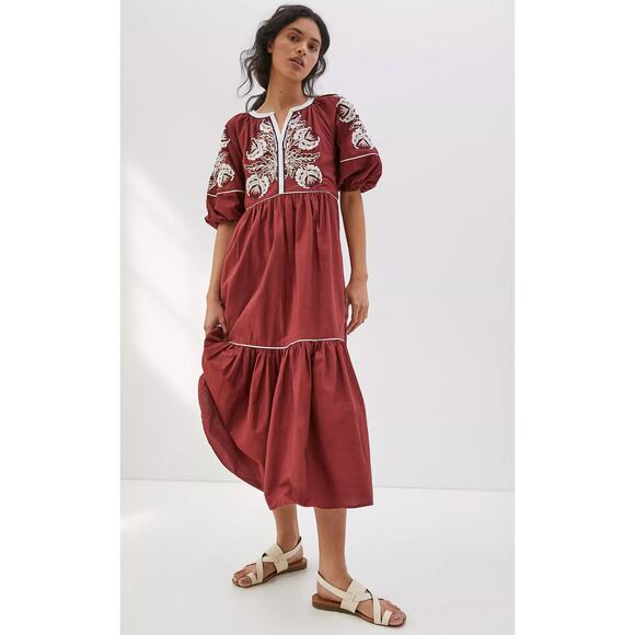 Anthropologie Dresses & Skirts - ANTHROPOLOGIE Gretel Embroidered Maxi Dress Size Small NEW